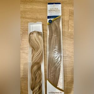 Barely Xtensions®️ 18” Ultra Seamless Clip-In Hair Extensions- Dark Blonde Frost